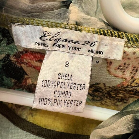 Elysee 26 Artsy Layered Top Scarf Boho Crochet Accents Long Sleeve S - Picture 2 of 5